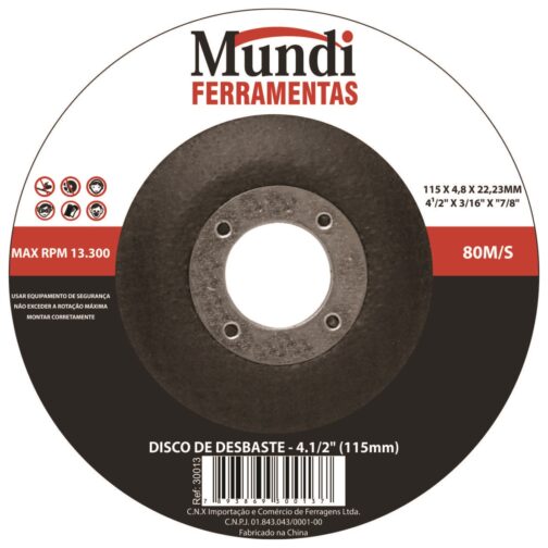 DISCO DESBASTE 4.1/2" - 115 X 4,8 X 22,23MM MUNDI