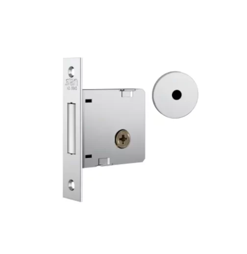 FECHADURA AUXILIAR 1004 BROCA 40MM ROSETA REDONDA INOX