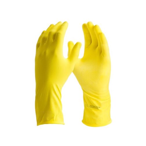 LUVA LATEX AMARELA COM FORRO 7" P